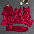 Rebecca | 5-Piece Silk Lace Nightwear Set