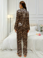 Kaia | 2-Piece Collared Leopard Nightwear Set